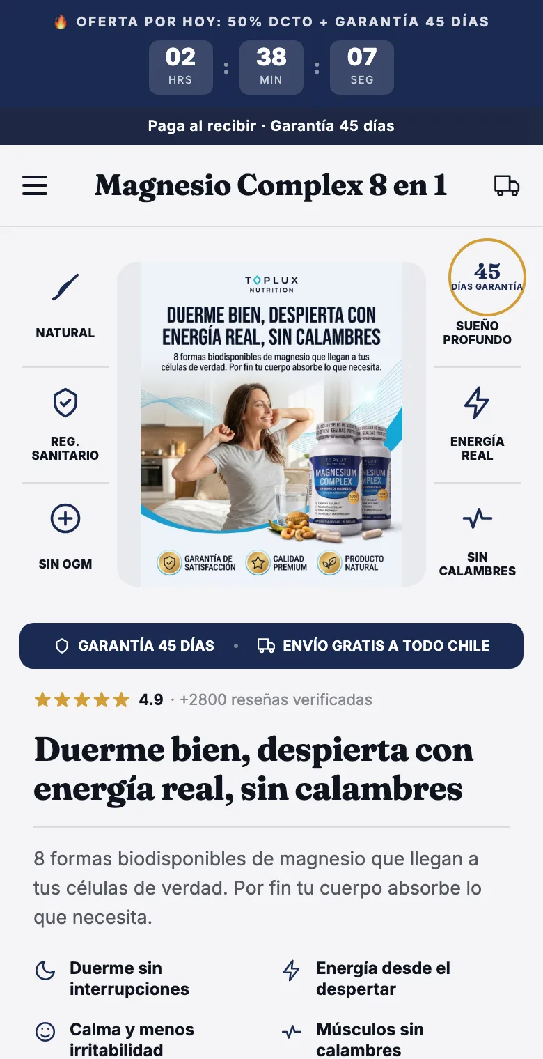 Landing de magnesio generada con Ventifly